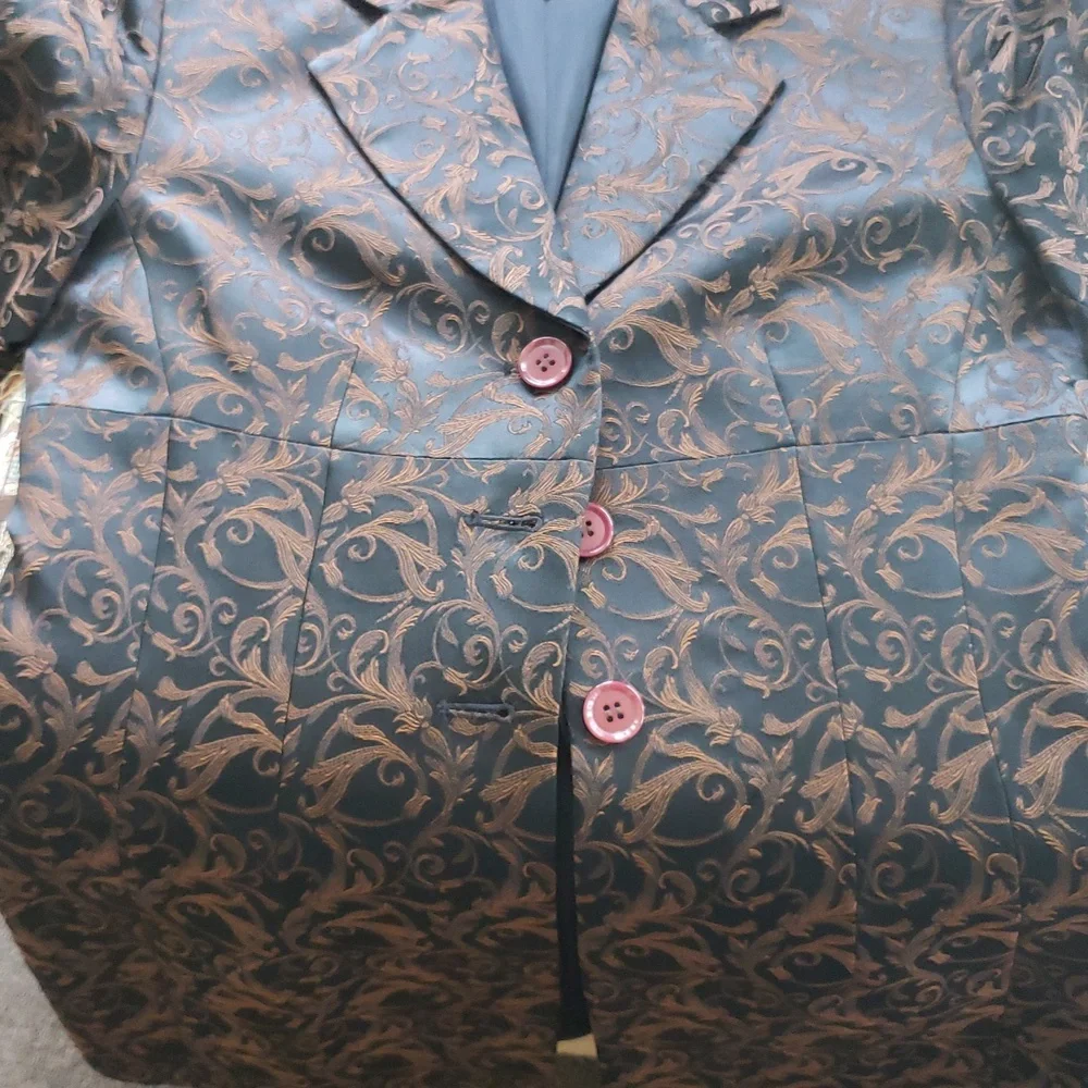 JENNIMAX Elegant‎ Brown Floral Patterned Women's Jacket